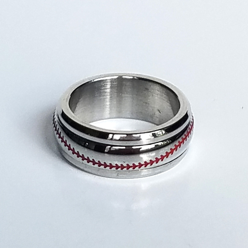 Men's Rings with Baseball Pattern - Picture 6 of 6